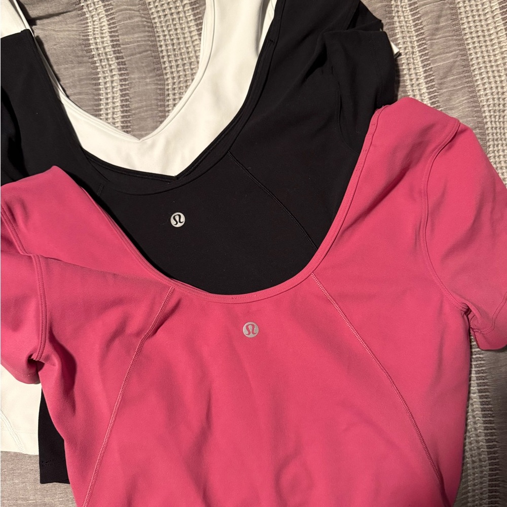 lululemon athletica Short Sleeve Top Bundle in Pink, White and Black